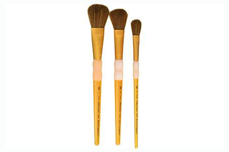 there are different types of paint brushes, like mop brush, that are used to color larger areas
