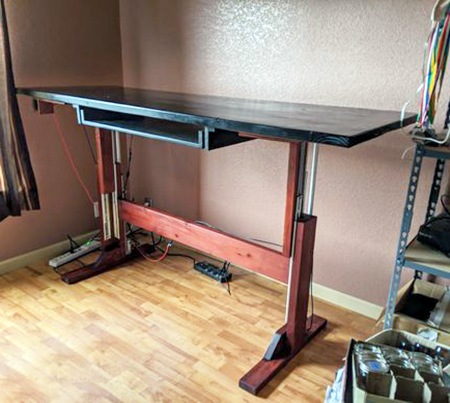 well made DIY adjustable standing desk