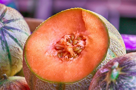 some different kinds of melons , like ambrosia melon, have an orange inner