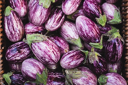 some varieties of eggplant are so easy to recognize; graffiti eggplant, for instance, can be recognized with its purple color and multiple white stripes