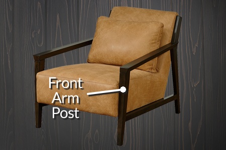 armchair front arm post part