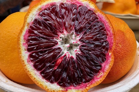 blood oranges are popular types of oranges with their unique dark red color