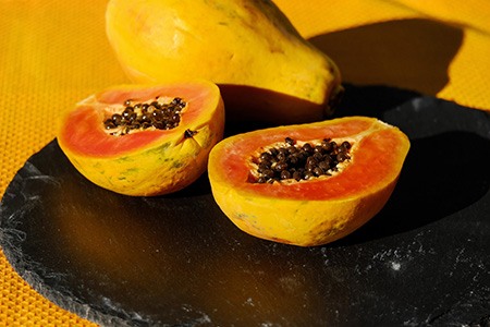 some papaya types, like guinea gold papaya, are famous for their golden skin