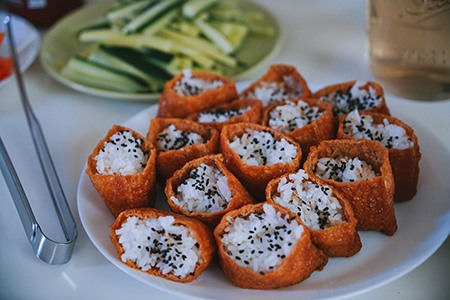 if you love fried foods and sushi, inarizushi can give you the perfect sushi flavors out there
