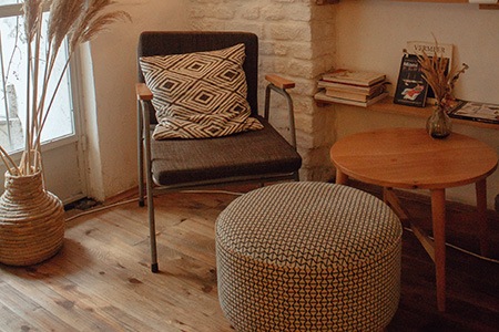 you can use ottoman & coffee table in the same space and stop having a hard time thinking whether to use ottoman or coffee table