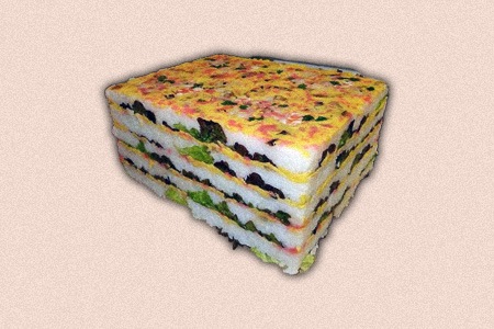 one of the strangest sushi varieties is iwakunizushi with its cake-like structure