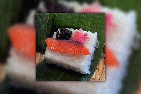 there are different types of sushi, like sasazushi, that are wrapped into bamboo leaves