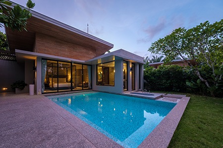 you can use ceramic & stone tiles as pool house flooring