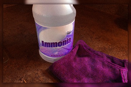 get rid of the tough stain with ammonia