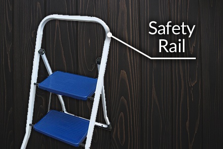 step ladder safety rail part is one of the only new ladder parts names that differ from the previous ladders