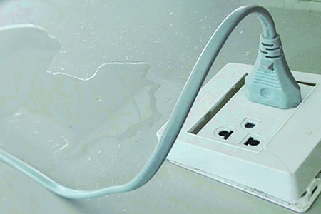 keep your outdoor heated shower power cables away from water to keep safe with electricity