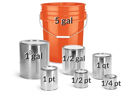 7 standard paint can sizes