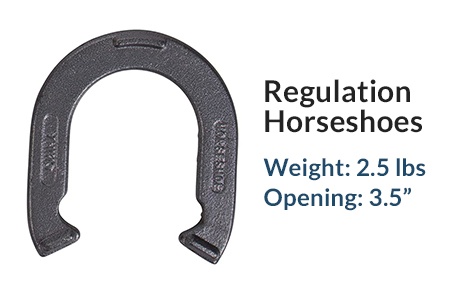 regulation horseshoes weight and opening width