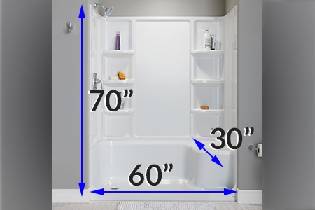 standard shower size enclosure