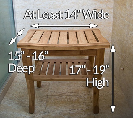 Standard shower bench size hot sale