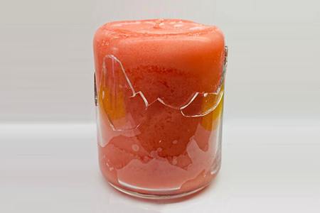 if your candle exploded it's often due to lighting a candle in a broken jar