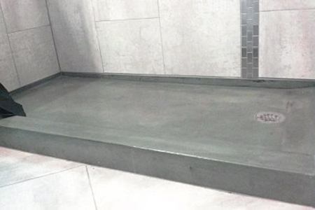 concrete shower pan