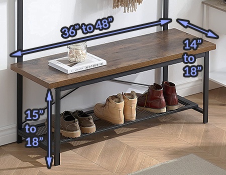 mudroom bench dimensions for comfort and style