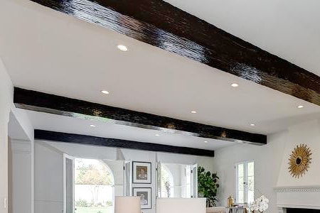 black ceiling beams