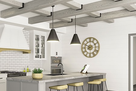 grey ceiling beams