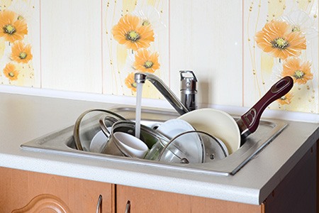 leaving items in the sink can cause scratches on your stainless steel sink
