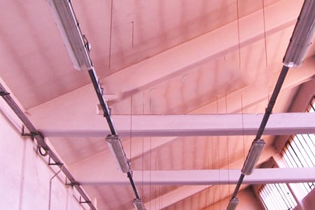 pink ceiling beams