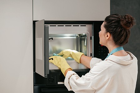 deodorizing a microwave starts with wiping out the microwave interior