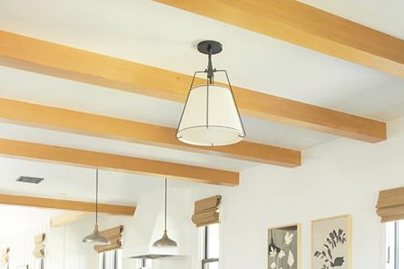 yellow ceiling beams