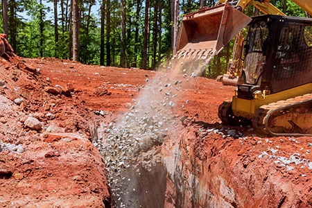 you can add rock or gravel for your rock-lined drainage ditches