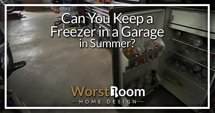 freezer in a garage in summer