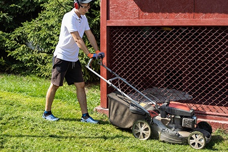 here are some outdoor storage methods for storing a lawn mower outside