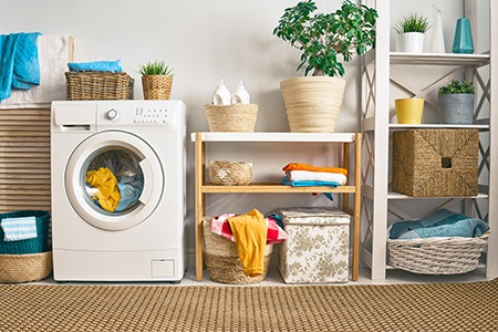 what to do with an unused dining room? you can make it your laundry room!
