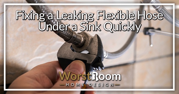 leaking flexible hose under a sink