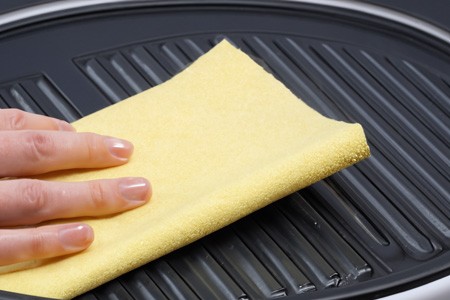 you can finish cleaning an electric griddle by wiping & polishing as the final step